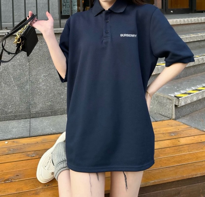 Burberry Navy Short-Sleeve Polo Shirt