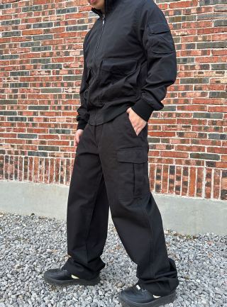 Black Cargo Pants with Utility Pockets view 3