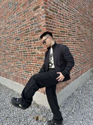 Black Cargo Pants with Utility Pockets view 6