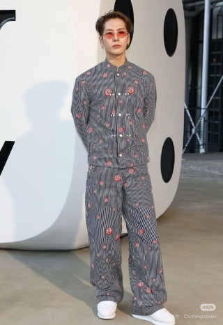 Floral Striped Shirt & Pants Co-ord Set - Grey