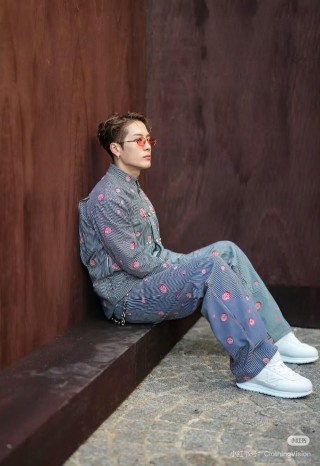 Floral Striped Shirt & Pants Co-ord Set - Grey view 5