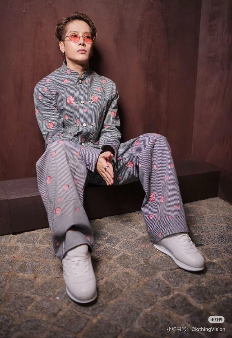 Floral Striped Shirt & Pants Co-ord Set - Grey view