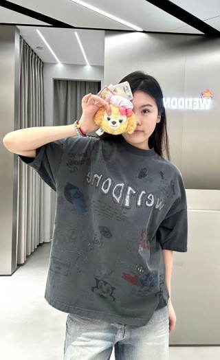 Oversized Charcoal Graphic Print Short Sleeve T-Shirt view 4