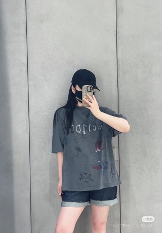 Oversized Charcoal Graphic Print Short Sleeve T-Shirt view 7