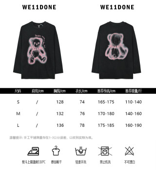 WE11DONE Neon Teddy Bear Long Sleeve T-Shirt Black view 11