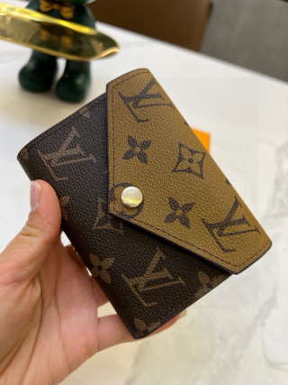 Louis Vuitton Victorine Monogram Canvas Wallet - Brown view 3