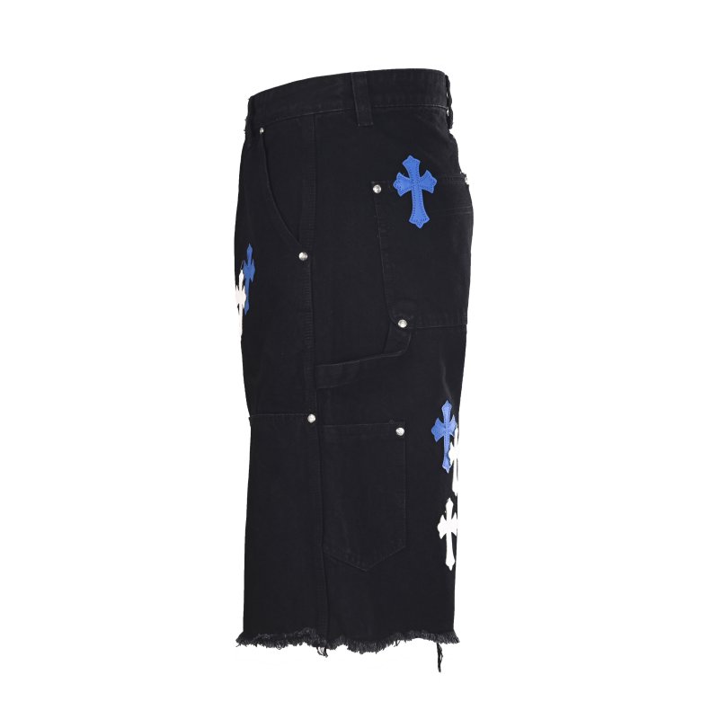Chrome Hearts Black Cross Denim Shorts view