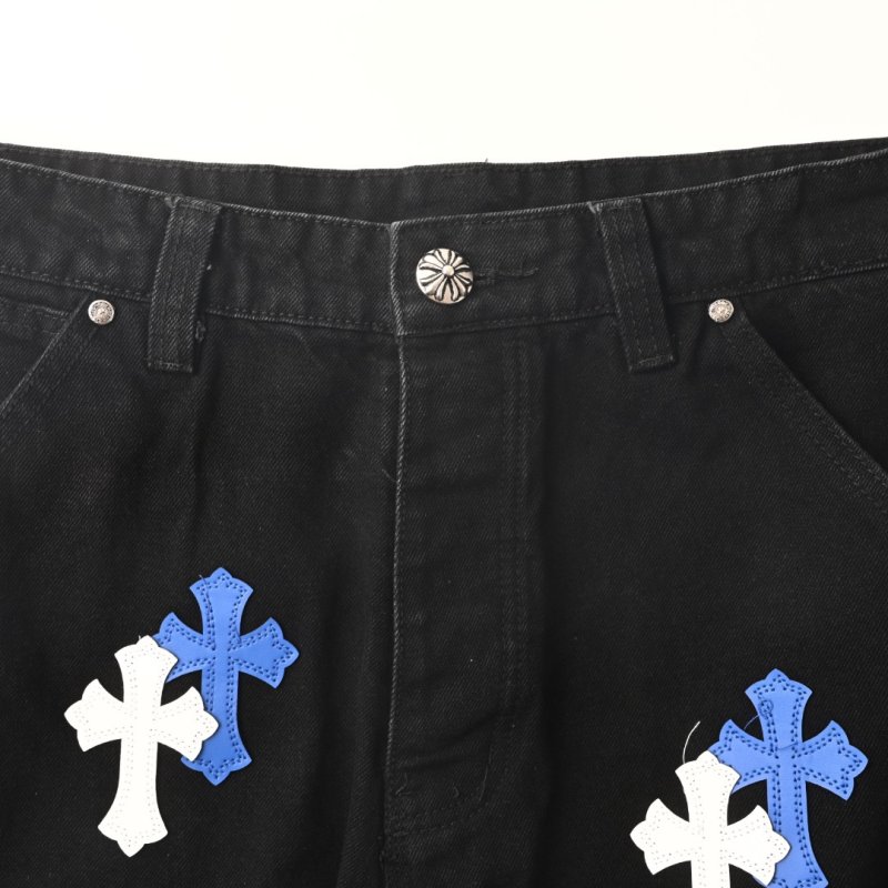 Chrome Hearts Black Cross Denim Shorts view