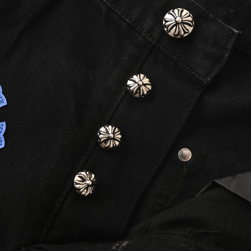 Chrome Hearts Black Cross Denim Shorts view