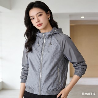 Louis Vuitton Monogram Windbreaker Jacket Grey view 2