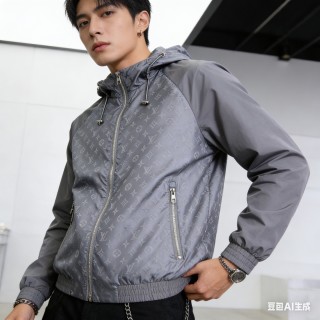 Louis Vuitton Monogram Windbreaker Jacket Grey view 4