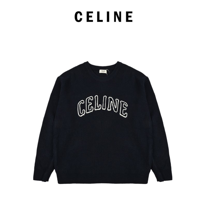 Celine 24FW Embroidered Logo Hoodie Black