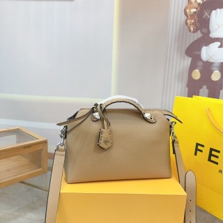 Fendi By The Way Beige Leather Top Handle Bag