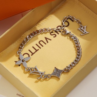 Louis Vuitton LV New Three Flower Silver Bracelet