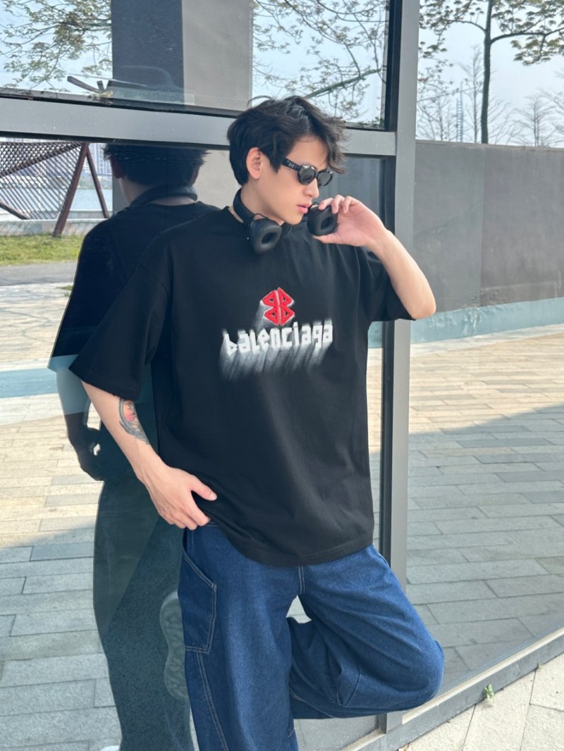 Balenciaga Black Logo Graphic T-Shirt view