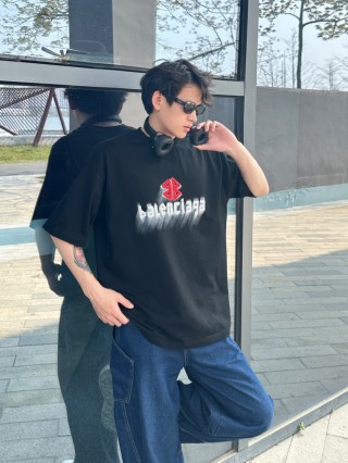 Balenciaga Black Logo Graphic T-Shirt view 2