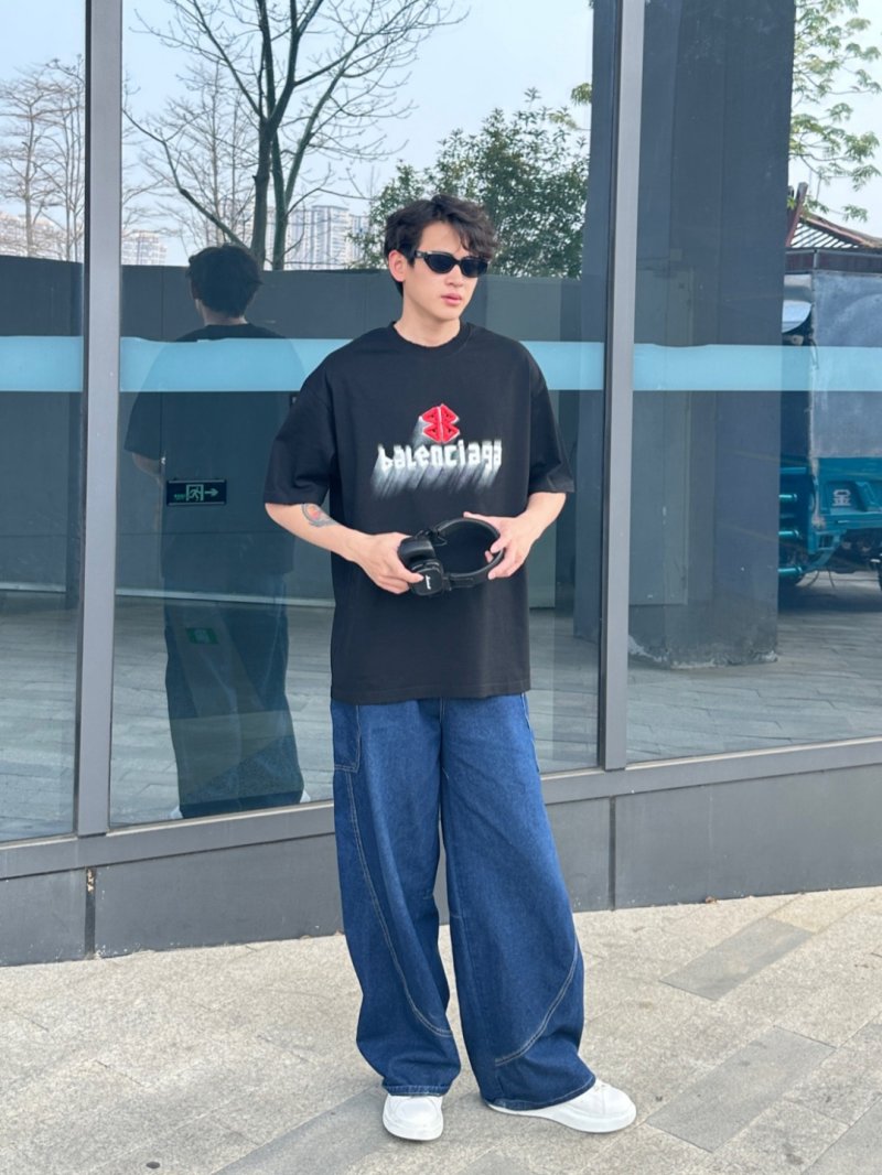 Balenciaga Black Logo Graphic T-Shirt view