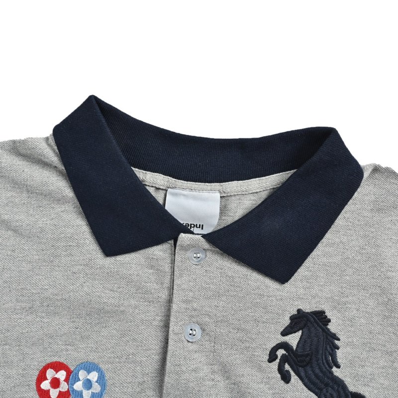 Colorblock Short Sleeve T-Shirt Grey Black view