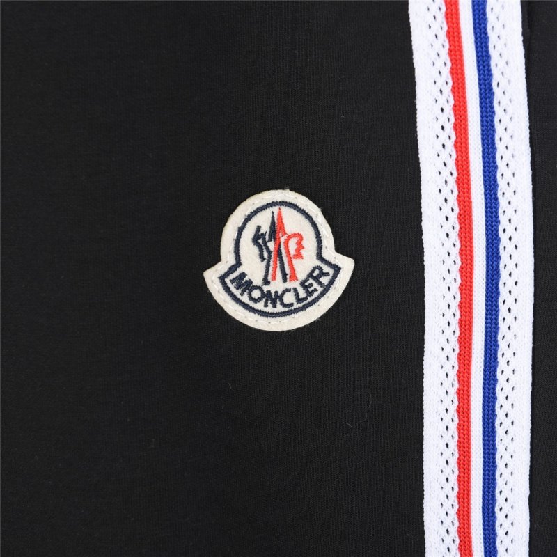 Moncler Black Shorts with Tricolour Stripe view