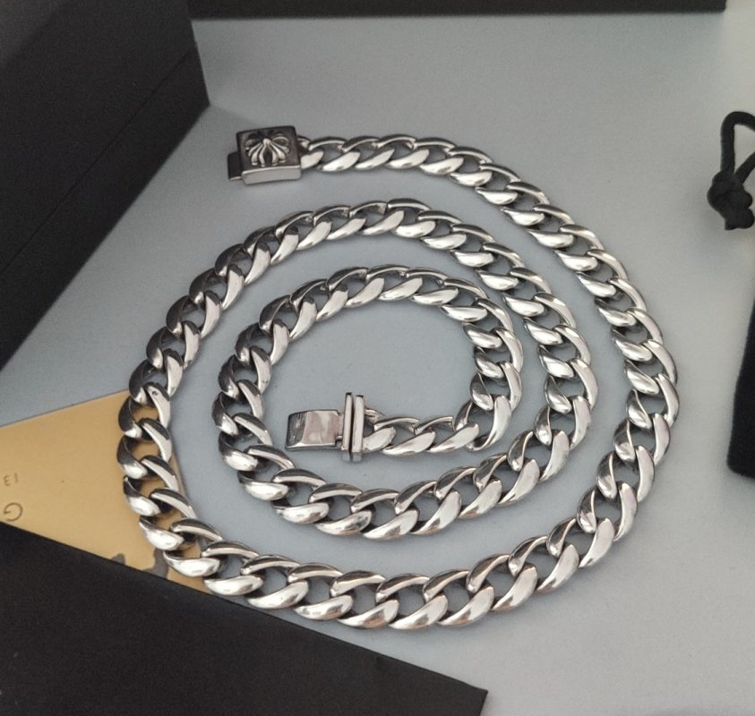 Chrome Hearts Silver Curb Chain Necklace 55cm view