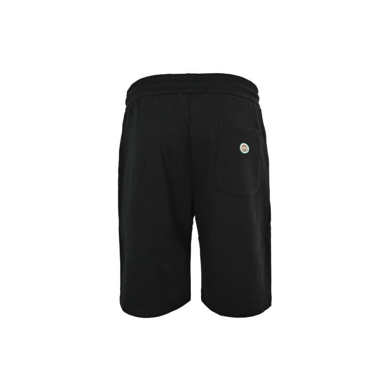 Gucci Black Drawstring Shorts with Logo Print view