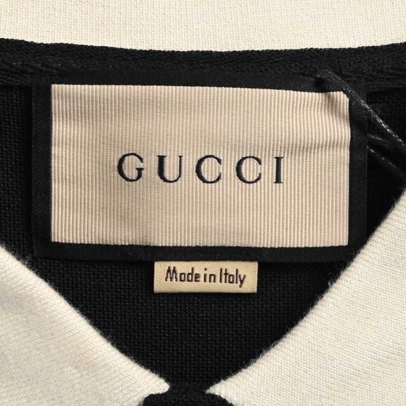 Black Short Sleeve T-Shirt with Gold Stripe Trim view