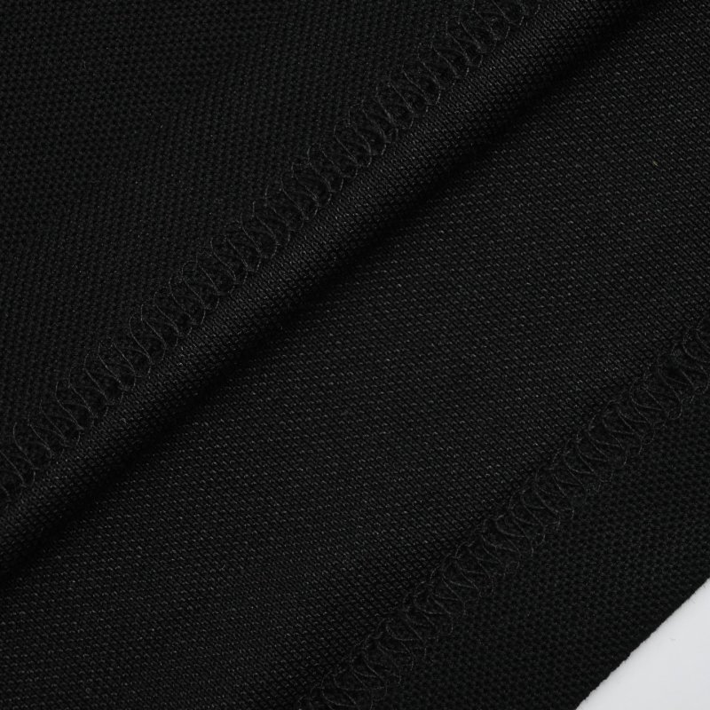 Black Short Sleeve T-Shirt with Gold Stripe Trim view