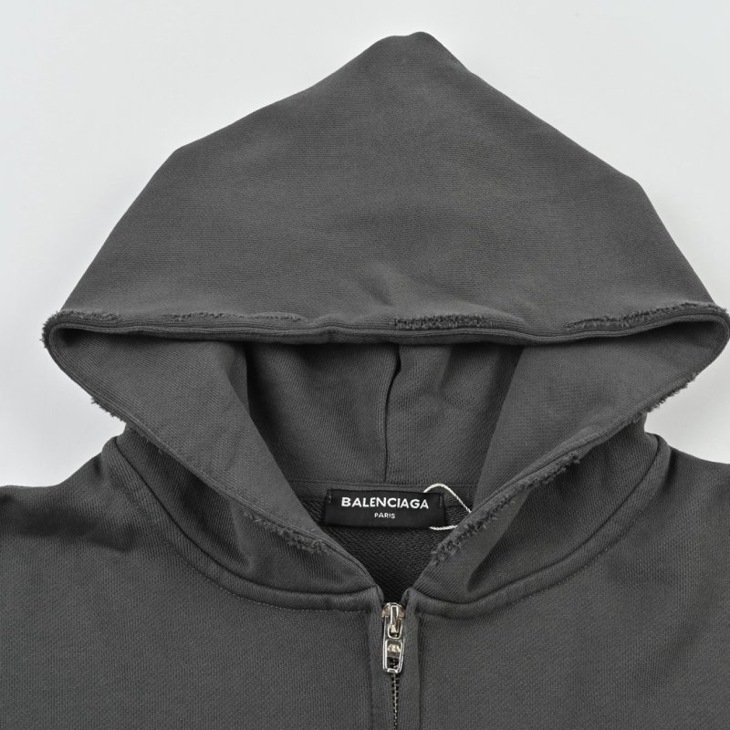 Balenciaga Black Logo Zip Hoodie Jacket view