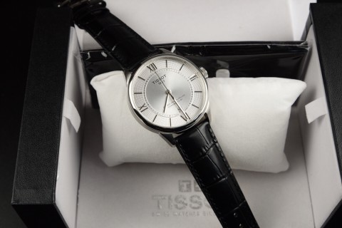 Tissot PRX Automatic Mechanical Watch Silver Dial Black Leather