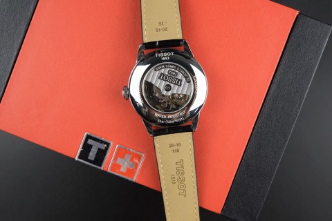 Tissot PRX Automatic Mechanical Watch Silver Dial Black Leather view 3