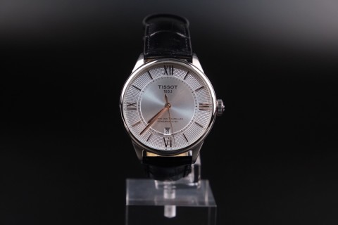 Tissot PRX Automatic Mechanical Watch Silver Dial Black Leather view 7
