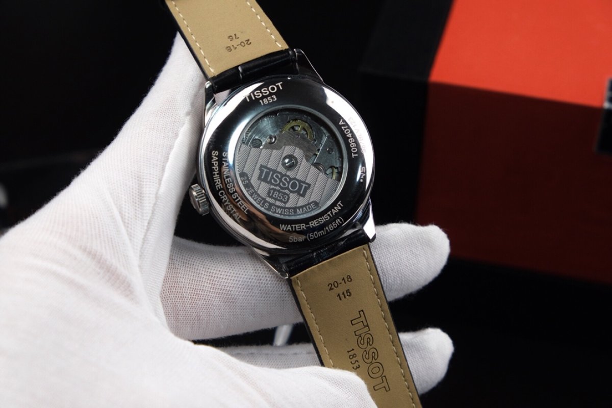 Tissot PRX Automatic Mechanical Watch Silver Dial Black Leather view