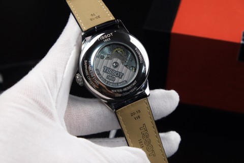 Tissot PRX Automatic Mechanical Watch Silver Dial Black Leather view 8