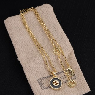 Gucci GG Agate Logo Pendant Gold Chain Necklace view 9
