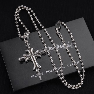 Chrome Hearts Silver Cross Pendant Necklace