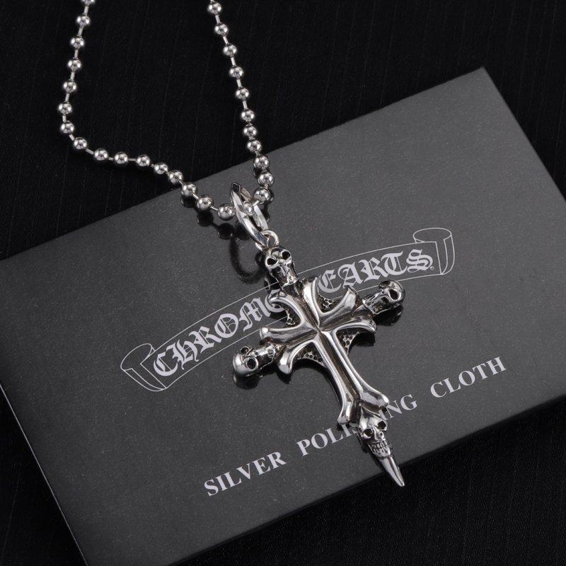 Chrome Hearts Silver Cross Pendant Necklace view