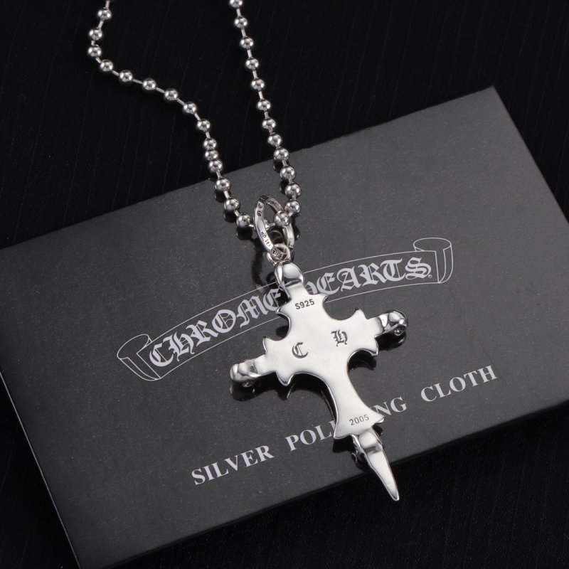 Chrome Hearts Silver Cross Pendant Necklace view