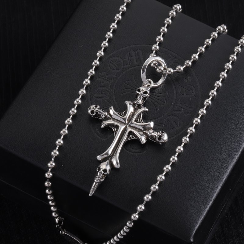 Chrome Hearts Silver Cross Pendant Necklace view
