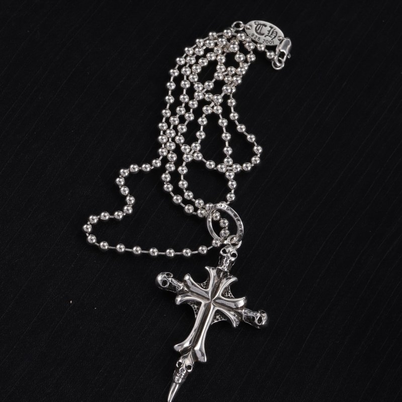 Chrome Hearts Silver Cross Pendant Necklace view