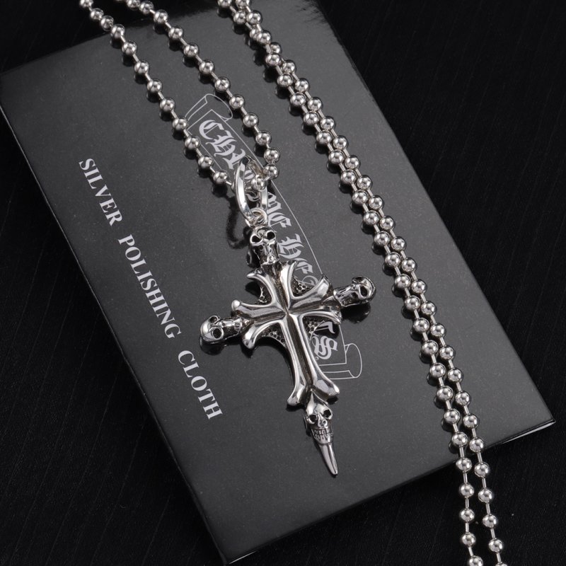 Chrome Hearts Silver Cross Pendant Necklace view