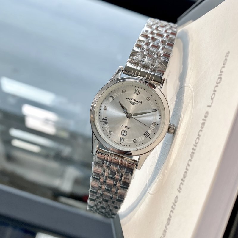 Longines Classic Quartz Steel Couple Watch - Silver
