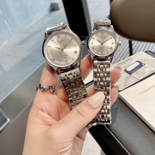 Longines Classic Quartz Steel Couple Watch - Silver view 4