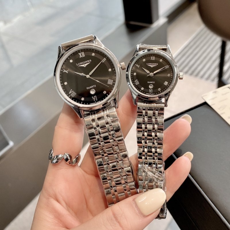Longines Classic Quartz Steel Couple Watch - Silver view