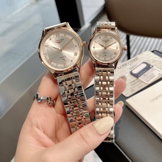 Longines Classic Quartz Steel Couple Watch - Silver view 6