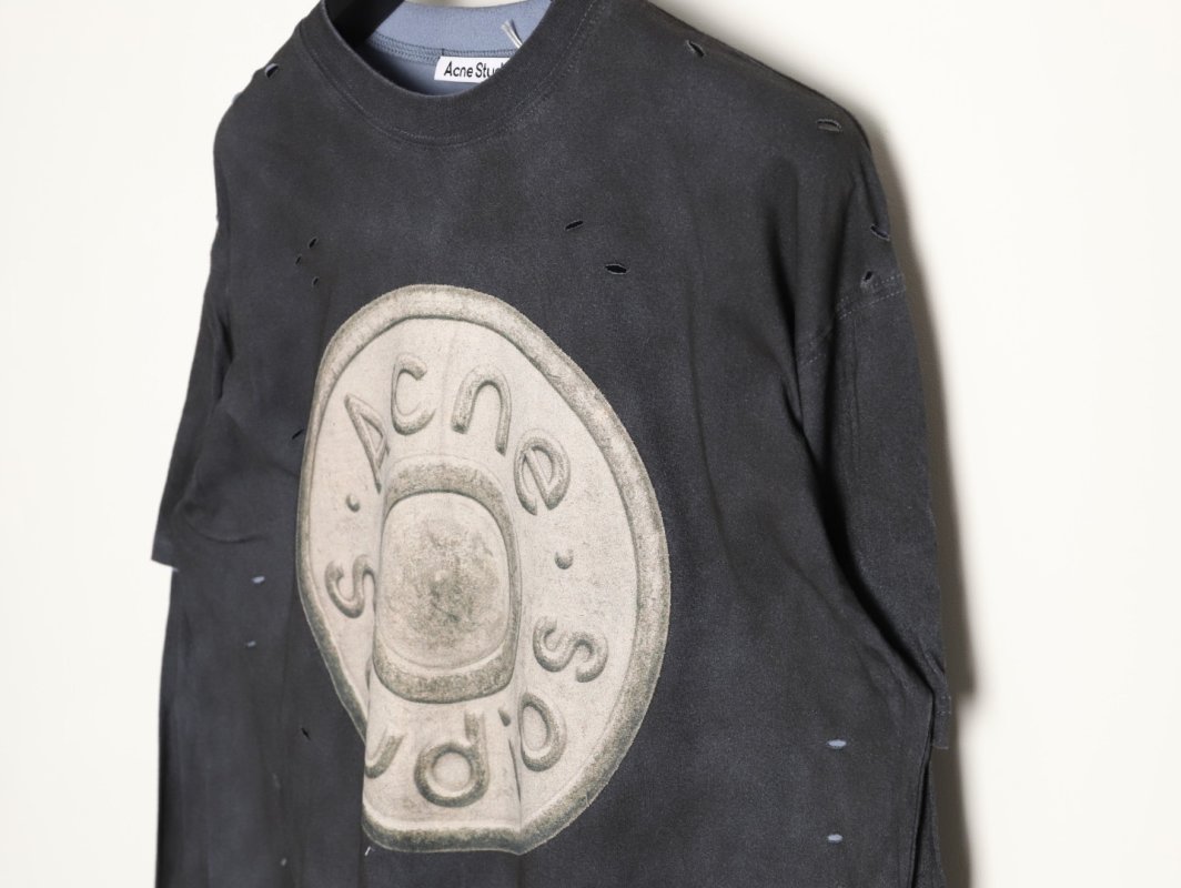 Black Oversized Graphic T-Shirt with Embossed Dial Print view