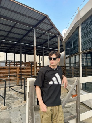 Adidas Logo Black Short Sleeve T-Shirt view 3
