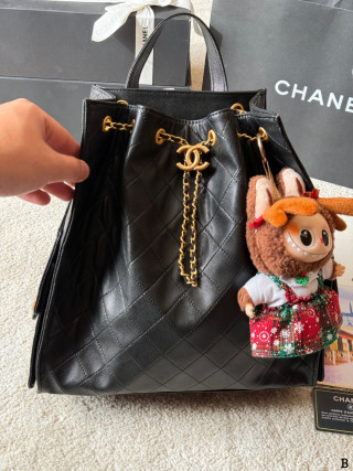 Chanel 25 Quilted Caviar Backpack Black view 2