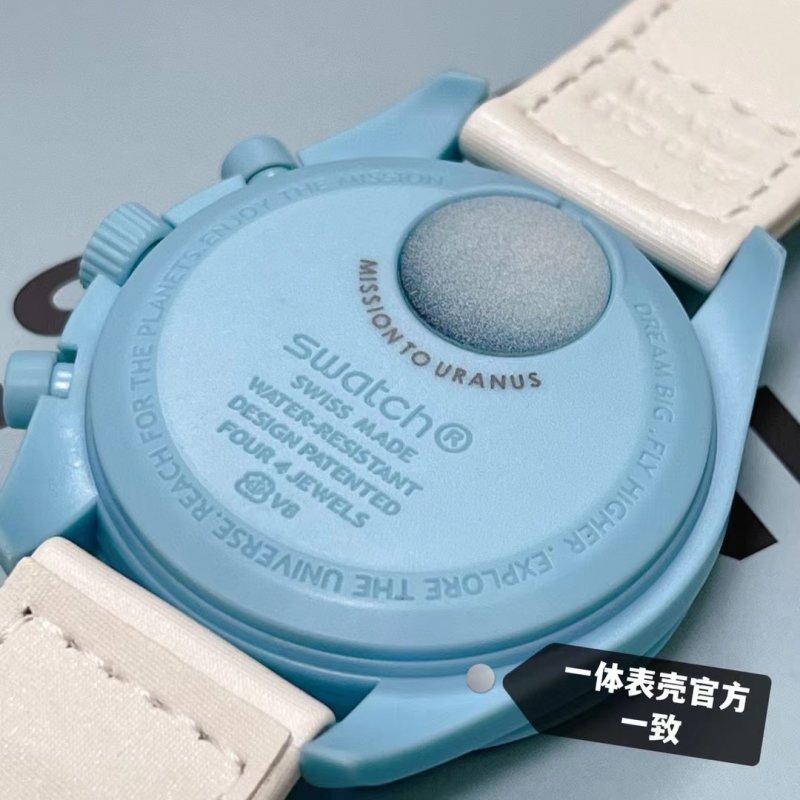 Swatch x Omega Speedmaster Moon Watch Tiffany Blue view