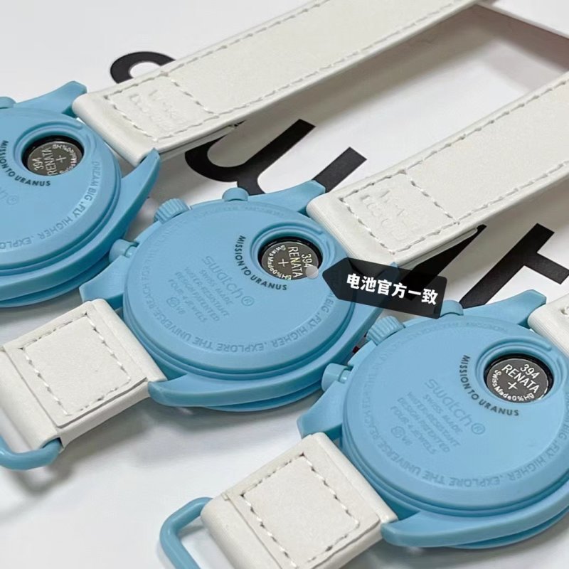 Swatch x Omega Speedmaster Moon Watch Tiffany Blue view