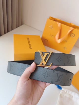 Louis Vuitton Monogram Canvas Belt with Gold LV Buckle view 2